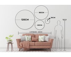WallCircle - Muurstickers - Behangcirkel - Patronen - Art Deco - Goud - 100x100 cm - Muurcirkel - Zelfklevend - Ronde Behangsticker XXL