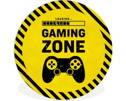 WallCircle - Wandcirkel ⌀ 120 - Gaming - Quotes - Controller - Gaming zone - Game - Ronde schilderijen woonkamer - Wandbord rond - Muurdecoratie cirkel - Kamer decoratie binnen - Wanddecoratie muurcirkel - Woonaccessoires XXL - Game room decoratie