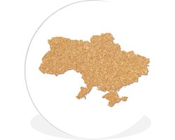 WallCircle - Wandcirkel ⌀ 120 - Illustratie van Oekraïne in kurk - Ronde schilderijen woonkamer - Wandbord rond - Muurdecoratie cirkel - Kamer decoratie binnen - Wanddecoratie muurcirkel - Woonaccessoires XXL