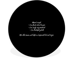 WallCircle - Wandcirkel ⌀ 120 - Quotes - Spreuken - Mama - Mama's recept - Koken - Ronde schilderijen woonkamer - Wandbord rond - Muurdecoratie cirkel - Kamer decoratie binnen - Wanddecoratie muurcirkel - Woonaccessoires XXL