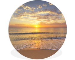 WallCircle - Wandcirkel ⌀ 120 - Strand - Zonsondergang - Zee - Ronde schilderijen woonkamer - Wandbord rond - Muurdecoratie cirkel - Kamer decoratie binnen - Wanddecoratie muurcirkel - Woonaccessoires XXL