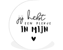 WallCircle - Wandcirkel ⌀ 120 - Vriendje - Jij hebt een plekje in mijn hart - Spreuken - Quotes - Ronde schilderijen woonkamer - Wandbord rond - Muurdecoratie cirkel - Kamer decoratie binnen - Wanddecoratie muurcirkel - Woonaccessoires XXL