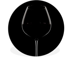 WallCircle - Wandcirkel ⌀ 120 - Wijnglas op zwarte achtergrond - Ronde schilderijen woonkamer - Wandbord rond - Muurdecoratie cirkel - Kamer decoratie binnen - Wanddecoratie muurcirkel - Woonaccessoires XXL