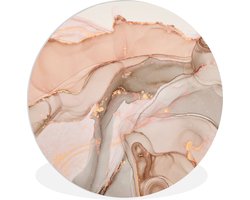 WallCircle - Wandcirkel ⌀ 140 - Marmer - Roze - Rosé - Ronde schilderijen woonkamer - Wandbord rond - Muurdecoratie cirkel - Kamer decoratie binnen - Wanddecoratie muurcirkel - Woonaccessoires