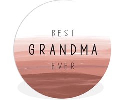 WallCircle - Wandcirkel ⌀ 140 - Oma - Spreuken - Best grandma ever - Quotes - Ronde schilderijen woonkamer - Wandbord rond - Muurdecoratie cirkel - Kamer decoratie binnen - Wanddecoratie muurcirkel - Woonaccessoires