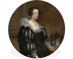 WallCircle - Wandcirkel ⌀ 140 - Portret van Anna Wake - Anthony van Dyck - Ronde schilderijen woonkamer - Wandbord rond - Muurdecoratie cirkel - Kamer decoratie binnen - Wanddecoratie muurcirkel - Woonaccessoires