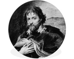 WallCircle - Wandcirkel ⌀ 140 - Sir Peter Paul Rubens - Anthony van Dyck - Zwart - Wit - Ronde schilderijen woonkamer - Wandbord rond - Muurdecoratie cirkel - Kamer decoratie binnen - Wanddecoratie muurcirkel - Woonaccessoires