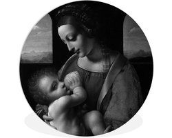 WallCircle - Wandcirkel ⌀ 140 - The virgin Mary - Leonardo da Vinci - Ronde schilderijen woonkamer - Wandbord rond - Muurdecoratie cirkel - Kamer decoratie binnen - Wanddecoratie muurcirkel - Woonaccessoires