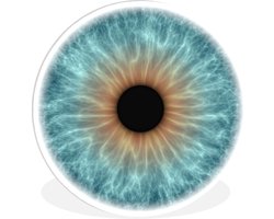 WallCircle - Wandcirkel ⌀ 140 - Zeeblauwe iris van oog - Ronde schilderijen woonkamer - Wandbord rond - Muurdecoratie cirkel - Kamer decoratie binnen - Wanddecoratie muurcirkel - Woonaccessoires