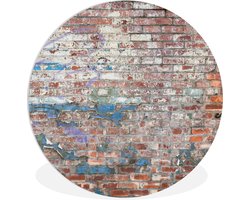 WallCircle - Wandcirkel ⌀ 150 - Baksteen - Street Art - Muur - Ronde schilderijen woonkamer - Wandbord rond - Muurdecoratie cirkel - Kamer decoratie binnen - Wanddecoratie muurcirkel - Woonaccessoires