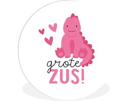 WallCircle - Wandcirkel ⌀ 150 - Quotes - Grote zus - Quotes - Spreuken - Zus - Ronde schilderijen woonkamer - Wandbord rond - Muurdecoratie cirkel - Kamer decoratie binnen - Wanddecoratie muurcirkel - Woonaccessoires