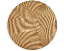 WallCircle® Wandcirkel 150 x 150 cm - Muurcirkel Structuur - Natuur - Rotan Kunst - Natuurlijk Modern - Muurdecoratie woonkamer - Wanddecoratie slaapkamer - Kamer decoratie accessoires - Ronde schilderijen - Woonaccessoires cirkel binnen
