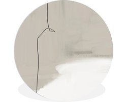 WallCircle - Wandcirkel ⌀ 30 - Abstract - Taupe - Lijn - Design - Ronde schilderijen woonkamer - Wandbord rond - Muurdecoratie cirkel - Kamer decoratie binnen - Wanddecoratie muurcirkel - Woonaccessoires