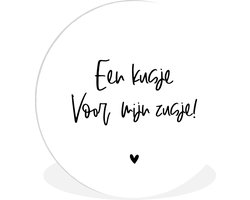 WallCircle - Wandcirkel ⌀ 30 - Een kusje voor mijn zusje! - Zusje - Quotes - Zussen - Spreuken - Ronde schilderijen woonkamer - Wandbord rond - Muurdecoratie cirkel - Kamer decoratie binnen - Wanddecoratie muurcirkel - Woonaccessoires