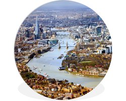 WallCircle - Wandcirkel ⌀ 30 - Londen - Engeland - Theems - Ronde schilderijen woonkamer - Wandbord rond - Muurdecoratie cirkel - Kamer decoratie binnen - Wanddecoratie muurcirkel - Woonaccessoires