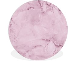 WallCircle - Wandcirkel ⌀ 30 - Marmer - Roze - Luxe - Ronde schilderijen woonkamer - Wandbord rond - Muurdecoratie cirkel - Kamer decoratie binnen - Wanddecoratie muurcirkel - Woonaccessoires