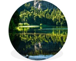 WallCircle - Wandcirkel ⌀ 30 - Uitzicht vanaf de kustlijn van de Feldsee in het Duitse Zwarte Woud - Ronde schilderijen woonkamer - Wandbord rond - Muurdecoratie cirkel - Kamer decoratie binnen - Wanddecoratie muurcirkel - Woonaccessoires