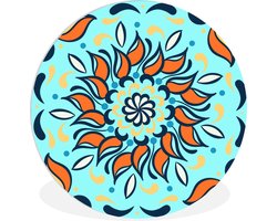 WallCircle - Wandcirkel ⌀ 60 - Bloem - Elementen - Patroon - Ronde schilderijen woonkamer - Wandbord rond - Muurdecoratie cirkel - Kamer decoratie binnen - Wanddecoratie muurcirkel - Woonaccessoires