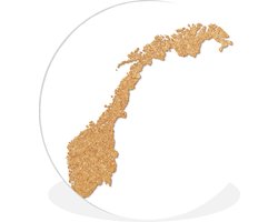 WallCircle - Wandcirkel ⌀ 60 - Illustratie van Noorwegen in kurk - Ronde schilderijen woonkamer - Wandbord rond - Muurdecoratie cirkel - Kamer decoratie binnen - Wanddecoratie muurcirkel - Woonaccessoires