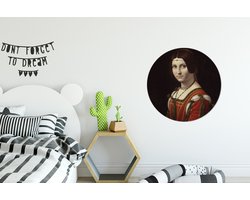 WallCircle - Wandcirkel ⌀ 60 - La Belle Ferronnière - Leonardo da Vinci - Ronde schilderijen woonkamer - Wandbord rond - Muurdecoratie cirkel - Kamer decoratie binnen - Wanddecoratie muurcirkel - Woonaccessoires