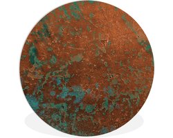 WallCircle - Wandcirkel ⌀ 60 - Staalplaat - Turquoise - Roest - Ronde schilderijen woonkamer - Wandbord rond - Muurdecoratie cirkel - Kamer decoratie binnen - Wanddecoratie muurcirkel - Woonaccessoires