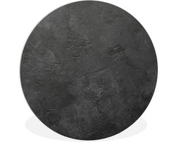 WallCircle® Wandcirkel 60x60 cm - Muurcirkel Beton - Structuur - Industrieel - Zwart - Grijs - Muurdecoratie woonkamer - Wanddecoratie slaapkamer - Kamer decoratie accessoires - Ronde schilderijen