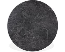WallCircle - Wandcirkel 60x60 - Leisteen - Beton - Natuursteen - Grijs - Industrieel - Ronde schilderijen woonkamer - Wandbord rond - Muurdecoratie cirkel - Kamer decoratie binnen - Wanddecoratie muurcirkel - Woonaccessoires