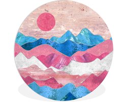 WallCircle - Wandcirkel 60x60 - Transgender - Marmer - Pride - Ronde schilderijen woonkamer - Wandbord rond - Muurdecoratie cirkel - Kamer decoratie binnen - Wanddecoratie muurcirkel - Woonaccessoires