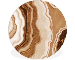 WallCircle - Wandcirkel ⌀ 90 - Edelstenen - Bruin - Agaat - Steen - Ronde schilderijen woonkamer - Wandbord rond - Muurdecoratie cirkel - Kamer decoratie binnen - Wanddecoratie muurcirkel - Woonaccessoires