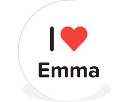 WallCircle - Wandcirkel ⌀ 90 - I love - Emma - Meisje - Ronde schilderijen woonkamer - Wandbord rond - Muurdecoratie cirkel - Kamer decoratie binnen - Wanddecoratie muurcirkel - Woonaccessoires