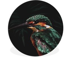 WallCircle - Wandcirkel ⌀ 90 - IJsvogel - Vogel - Groen - Ronde schilderijen woonkamer - Wandbord rond - Muurdecoratie cirkel - Kamer decoratie binnen - Wanddecoratie muurcirkel - Woonaccessoires