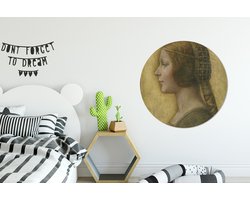 WallCircle - Wandcirkel ⌀ 90 - La Bella Principessa - Leonardo da Vinci - Ronde schilderijen woonkamer - Wandbord rond - Muurdecoratie cirkel - Kamer decoratie binnen - Wanddecoratie muurcirkel - Woonaccessoires