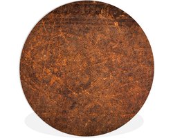WallCircle - Wandcirkel ⌀ 90 - Leer - Structuur - Bruin - Oranje - Ronde schilderijen woonkamer - Wandbord rond - Muurdecoratie cirkel - Kamer decoratie binnen - Wanddecoratie muurcirkel - Woonaccessoires