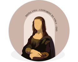 WallCircle - Wandcirkel ⌀ 90 - Leonardo da Vinci - Oude meesters - Roze - Vintage - Ronde schilderijen woonkamer - Wandbord rond - Muurdecoratie cirkel - Kamer decoratie binnen - Wanddecoratie muurcirkel - Woonaccessoires