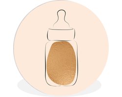 WallCircle - Wandcirkel ⌀ 90 - Line art - Baby - Babyfles - Ronde schilderijen woonkamer - Wandbord rond - Muurdecoratie cirkel - Kamer decoratie binnen - Wanddecoratie muurcirkel - Woonaccessoires