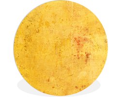 WallCircle - Wandcirkel ⌀ 90 - Muur - Geel - Steen - Ronde schilderijen woonkamer - Wandbord rond - Muurdecoratie cirkel - Kamer decoratie binnen - Wanddecoratie muurcirkel - Woonaccessoires