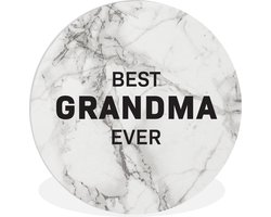 WallCircle - Wandcirkel ⌀ 90 - Oma - Quotes - Best grandma ever - Spreuken - Ronde schilderijen woonkamer - Wandbord rond - Muurdecoratie cirkel - Kamer decoratie binnen - Wanddecoratie muurcirkel - Woonaccessoires