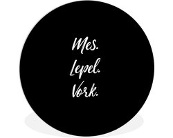 WallCircle - Wandcirkel ⌀ 90 - Quotes - Koken - Spreuken - Mes. Lepel. Vork. - Bestek - Ronde schilderijen woonkamer - Wandbord rond - Muurdecoratie cirkel - Kamer decoratie binnen - Wanddecoratie muurcirkel - Woonaccessoires