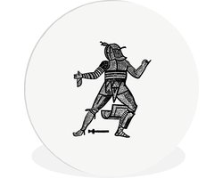 WallCircle - Wandcirkel ⌀ 90 - Ridder - Vintage - Zwaard - Ronde schilderijen woonkamer - Wandbord rond - Muurdecoratie cirkel - Kamer decoratie binnen - Wanddecoratie muurcirkel - Woonaccessoires