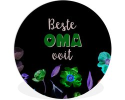 WallCircle - Wandcirkel ⌀ 90 - Spreuken - Beste oma ooit - Oma - Quotes - Ronde schilderijen woonkamer - Wandbord rond - Muurdecoratie cirkel - Kamer decoratie binnen - Wanddecoratie muurcirkel - Woonaccessoires