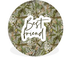 WallCircle - Wandcirkel ⌀ 90 - Spreuken - Quotes - BFF - Best friend - Beste vrienden - Ronde schilderijen woonkamer - Wandbord rond - Muurdecoratie cirkel - Kamer decoratie binnen - Wanddecoratie muurcirkel - Woonaccessoires