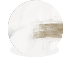 WallCircle - Wandcirkel ⌀ 90 - Taupe - Wit - Design - Abstract - Ronde schilderijen woonkamer - Wandbord rond - Muurdecoratie cirkel - Kamer decoratie binnen - Wanddecoratie muurcirkel - Woonaccessoires