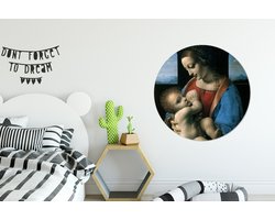 WallCircle - Wandcirkel ⌀ 90 - The virgin Mary - Leonardo da Vinci - Ronde schilderijen woonkamer - Wandbord rond - Muurdecoratie cirkel - Kamer decoratie binnen - Wanddecoratie muurcirkel - Woonaccessoires
