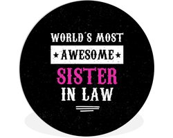 WallCircle - Wandcirkel ⌀ 90 - Zus - Design - Spreuken - Roze - Ronde schilderijen woonkamer - Wandbord rond - Muurdecoratie cirkel - Kamer decoratie binnen - Wanddecoratie muurcirkel - Woonaccessoires