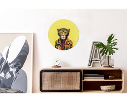 WallCircle - Wandcirkel - Muurcirkel - Aap - Dieren - Bril - Design - Bloemen - Aluminium - Dibond - 30x30 cm - Binnen en Buiten