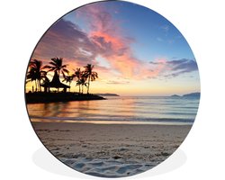 WallCircle - Wandcirkel - Muurcirkel - Maleisië - Palmboom - Zee - Aluminium - Dibond - ⌀ 120 cm - Binnen en Buiten XXL