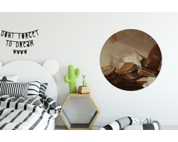 WallCircle - Wandcirkel - Muurcirkel - Stilleven met boeken - Schilderij van Jan Davidsz. de Heem - Aluminium - Dibond - ⌀ 90 cm - Binnen en Buiten