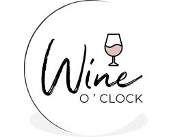 WallCircle - Wandcirkel - Muurcirkel - Wijn - Spreuken - Wine o'clock - Aluminium - Dibond - ⌀ 30 cm - Binnen en Buiten