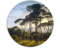 WallCircle - Wandcirkel parasoldennen 90x90 cm - Oude meesters kunst - Ronde schilderijen vintage woonkamer - Wandbord rond - Muurdecoratie cirkel - Huis kamer decoratie binnen - Wanddecoratie muurcirkel - Woonaccessoires