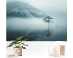 Wallfluent Behang - Mystiek van de natuur Muurbehang - 152x104 cm - Grijs Behang - Voor natuur- en kunstliefhebbers - Behang Voor de slaapkamer, woonkamer en kantoor - Behangrol Landschappen